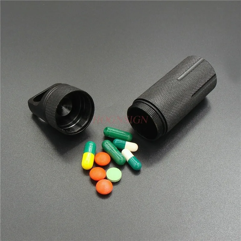 المحمولة سبائك الألومنيوم حبوب زجاجة سعة كبيرة المنزلية المنظم خزان الطب الصغيرة تخزين في الهواء الطلق صندوق حبوب صغير #2