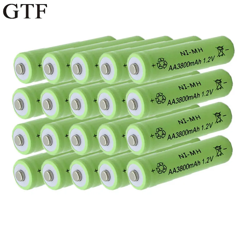 

GTF AA Ni-MH Battery 3800mAh AA 1.2V Rechargeable Battery for Gutter Garden Outdoor Lawn Fence Wall led Solar lamp AA battria