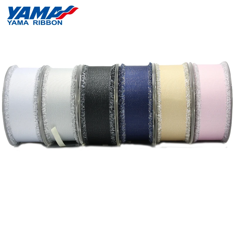 YAMA 16mm 25mm 38mm Fashion Silver Purl Grosgrain Fringe Golden Ribbon 6 Colors 100Yards/Roll Craft Diy Packing Gifts Wedding