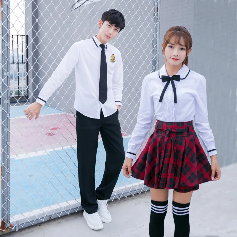 Student Uniforms British Academic Outfit Long Sleeve School Uniform Students Sweet Clothes Plus Size 3pcs Shcool Wear  D-0608