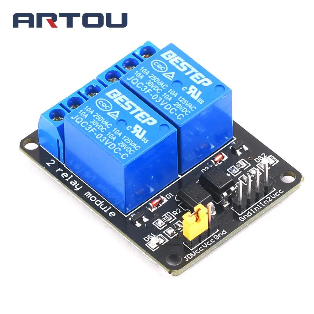 3.3V 3V 2 Channel Relay Module with Optocoupler Relay Output 2 way Relay Module for Arduino