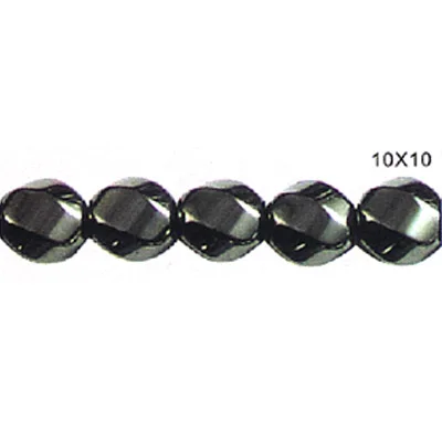 Hematite Twist diy spacer beads 10x10mm