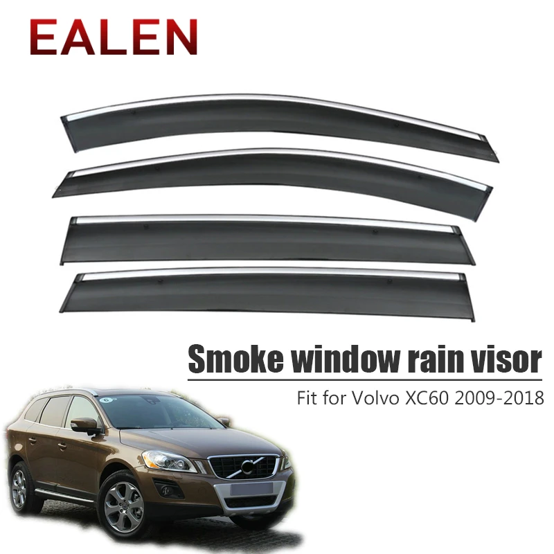 

EALEN For Volvo XC60 2009 2010 2011 2012 2013 2014 2015 2016 2017 2018 ABS Car Accessories 4Pcs/1Set Smoke Window Rain Visor