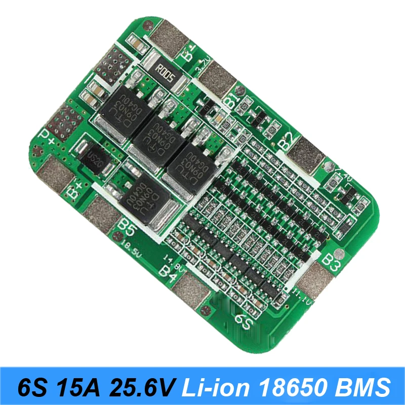 Turmera 6S 21.6V 25.2V 15A BMS Lithium Battery Protection Board for 24V 25V Screwdriver Shurika and Vacuum Cleaner Battery Pack