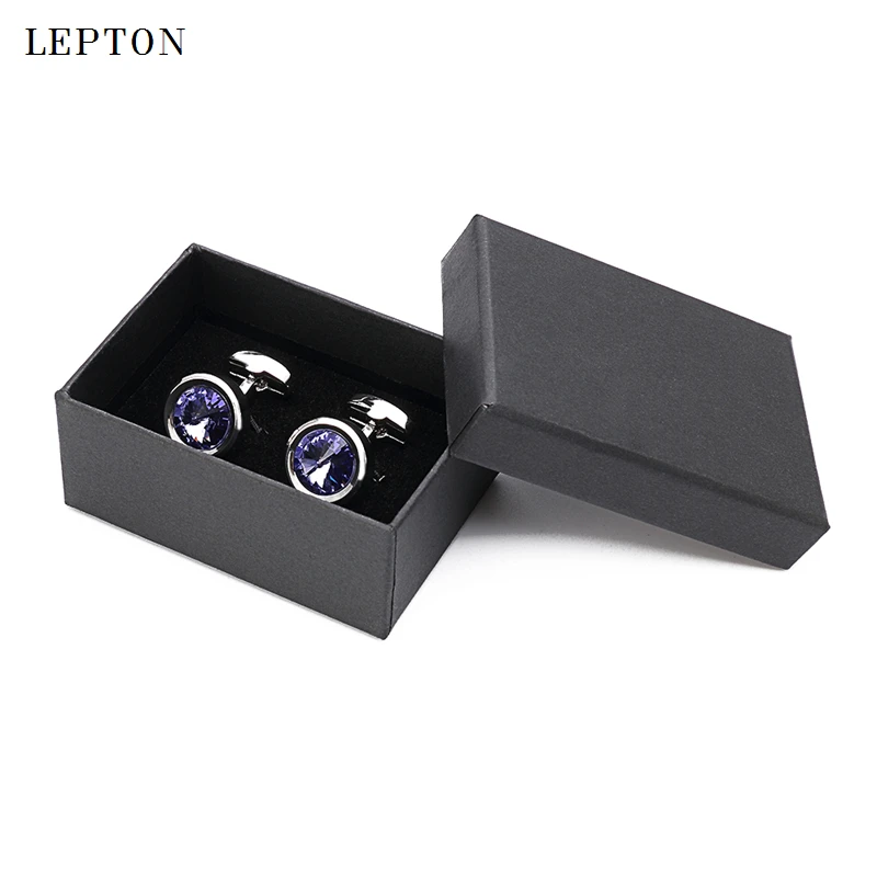 

High Quality round Purple Crystal Cufflinks Men Shirt Low-key Luxury Groom Wedding Cufflinks Stylish Accessory for Formal Wear
