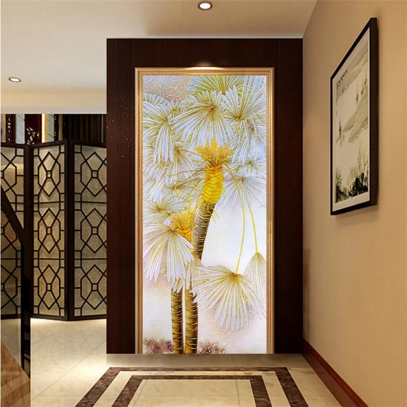 beibehang wallpaper than painted wall stickers colorful life tree tree art decoration painting hall entrance hall background