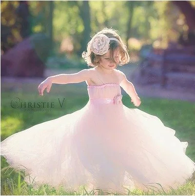 New Retail Girls Blue Long Tutus Dress Kids Fluffy Tulle Princess Wedding Flower Dress with Satin Bow Waist Children Party Tutus