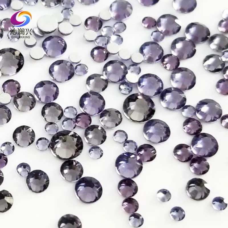 

300pcs Mix SS4-SS16 Size Lotus Purp Non HotFix Flatback Glass Crystal 3D Nail Art Rhinestone Diy Decorations