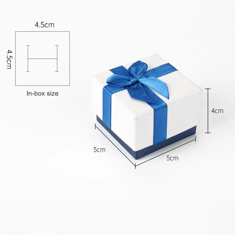 Exquisite Gift Boxes For Jewelry Earrings Rings Display Package Boxes 24pcs/Lot Cross Flower Blue Ribbon Jewelry Boxes Packaging