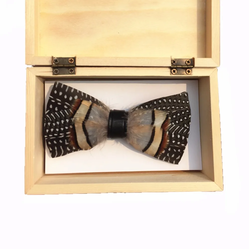 Novelty Natural Feather Bow Tie Men's Bowtie Necktie