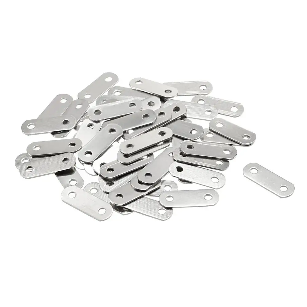 uxcell 20pcs/50pcs Repair Plate Flat Fixing Mending Corner Brace Bracket Connector 48mmx15mm 34mmx10mm 30mmx8mm 23mmx8mm