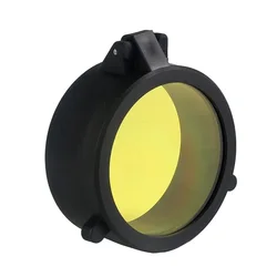 Couvercle d'objectif en caoutchouc pour vue optique, transparent rabattable, capuchon de protection à ressort rapide, couvercle d'objectif jaune, chasse, 30-69mm