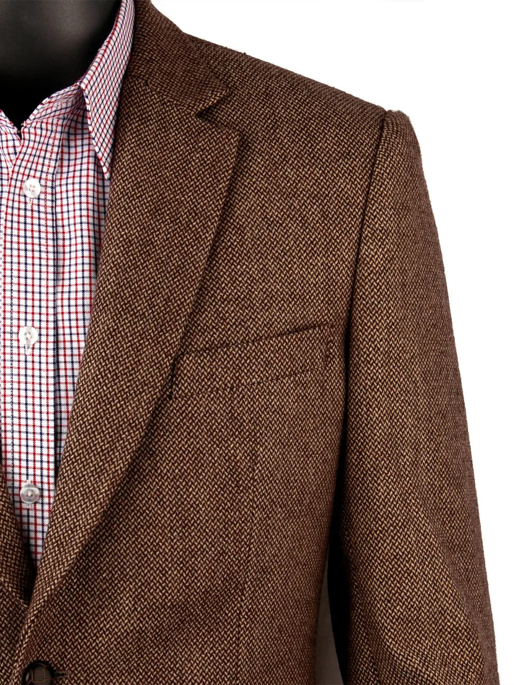 Dark Brown Pattern Mens Tweed Jacket Men Tailor Made Causal Blazer,Slim Fit Tweed Men Suit Jacket  Veste Homme Costume Luxe