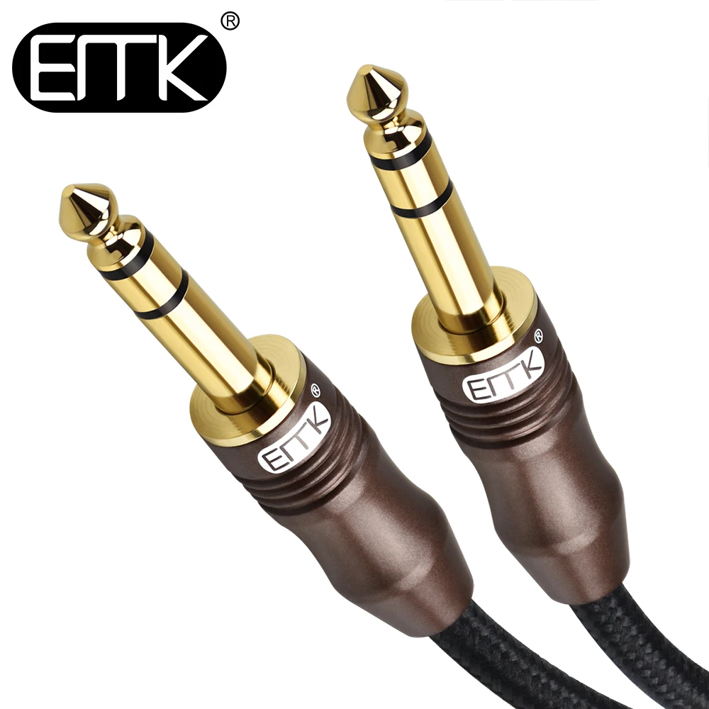 EMK 6.35mm kabel 6.5 kabel Audio 6.3 podwójny Jack z męskiego na męskie 6.35 kabel audio 1m 3m 5m 10m 15m stereo dla wzmacniacz gitarowy mikser