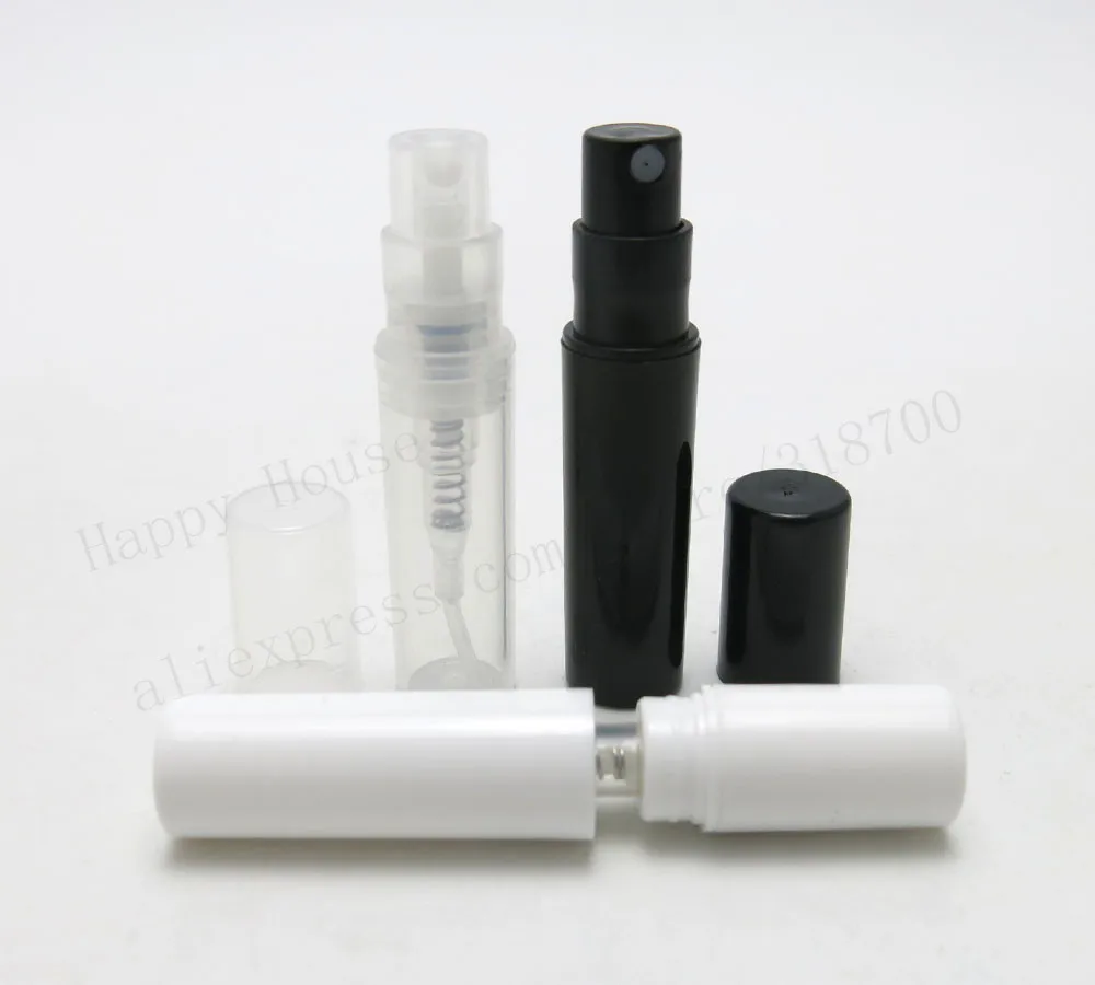 360 x 2ML plastic crimp neck travel perfume bottle mini atomizer fragrance bottle sprayer bottle Clear Black White is available