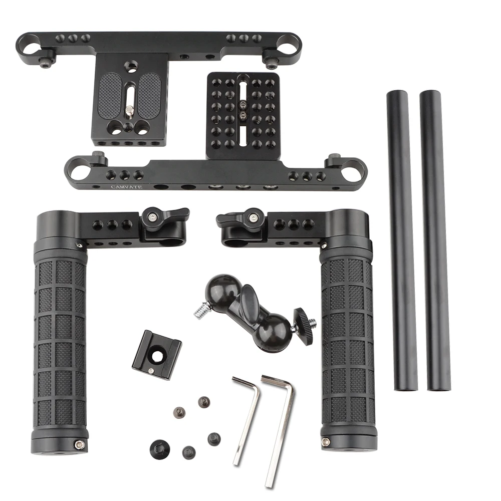 Impianto di perforazione della gabbia della fotocamera CAMVATE per Canon 5D MarkII,5D MarkIII,5DS,5DSR/Nikon 3200,D3300,D5200,D5500,D7000/Sony a58,A99,a7,a7II/GH5/GH4