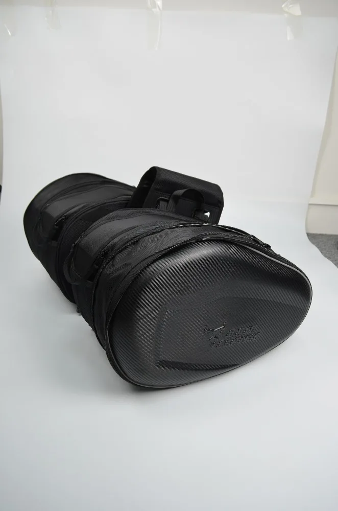 Carbon Fiber Motorcycle Saddle bag Saddlebags luggage Suitcase Motorbike Rear Seat Bag Saddle Bag with Waterproof Cover 18-29L