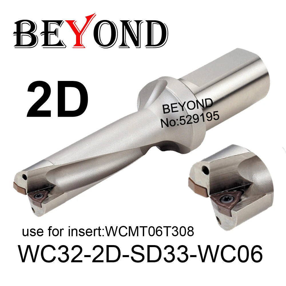 

BEYOND WC 2D 33mm 33.5mm WC32-2D-SD33-WC06 SD33.5 U Drilling Drill Bit use WCMT WCMT080412 Indexable Carbide Inserts CNC Tools