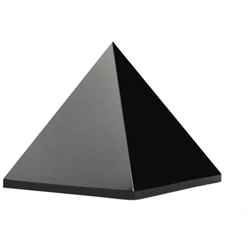 

Crystal Antique Black Obsidian Egypt Pyramid Paperweight Feng Shui Egyptian Figurine 8cm Miniatures Craft Gift for Home Decor