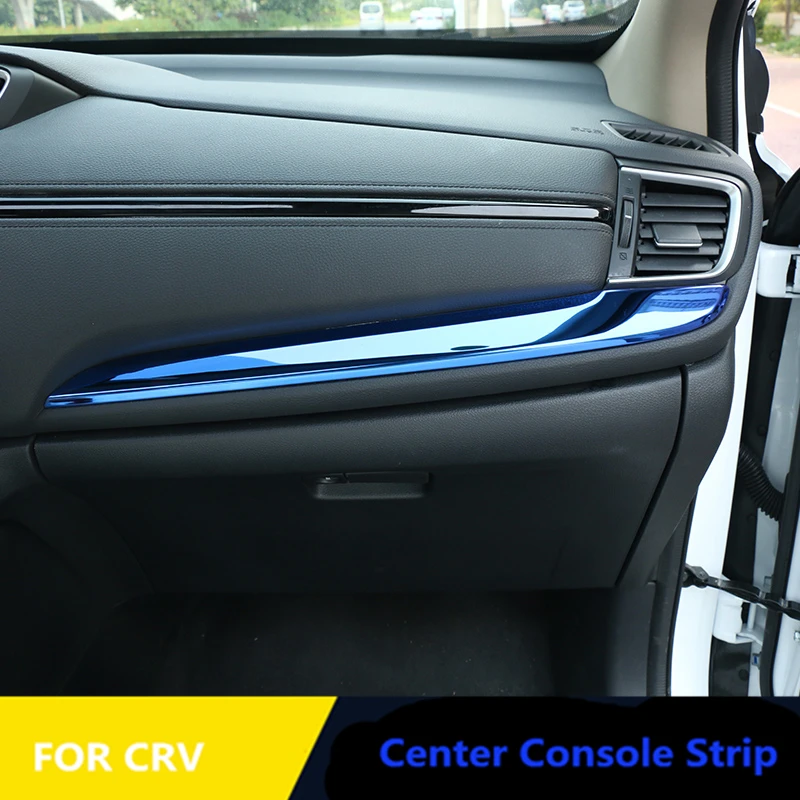 Interior Accessories for Honda CRV 2017 2018 2019 Center Console Strip Stainless Steel Decorative Trim 2pcs