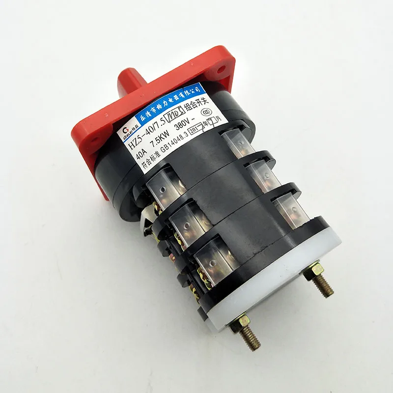 HZ5D-40/7.5 AC380V 40A 7.5KW 3Phase Universal Changeover Switch 1-0-2 3 Positions 12 Ternimals Motor Speed Cam Switch