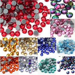 QIAO Multi-Farbe SS6-SS30 Kristall Glas Glitter Strass Flatback Hot fix Strass Für Nail art Nähen & Stoff Decoretion