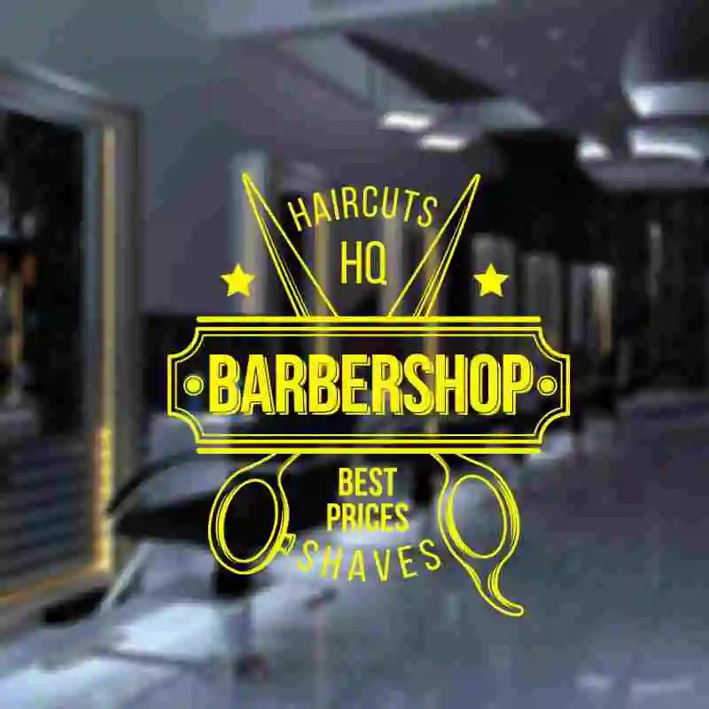 Barber Shop Sticker Customized Chop Bread Decal Posters Vinyl Wall Art Decor Windows Decoration Haircut Shavers Decals