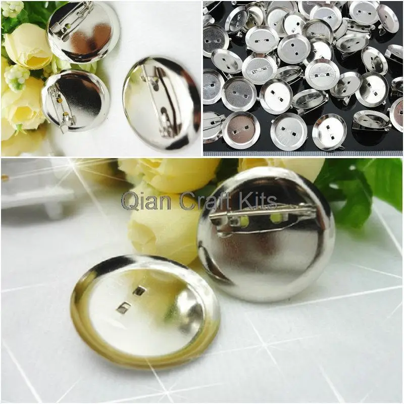 500pcs mixed sizes (20-30mm) Brooch Safety Pins - Brooch Pad - with silver round glue pads js0134