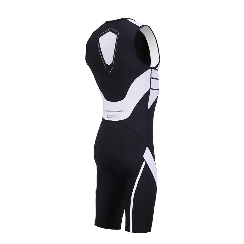 UTTER Armour A3 One Piece Black and White Cycling Jersey Sets Men Anti-UV Breathable Triathlon Suit Sleeveless Cycling Clothing