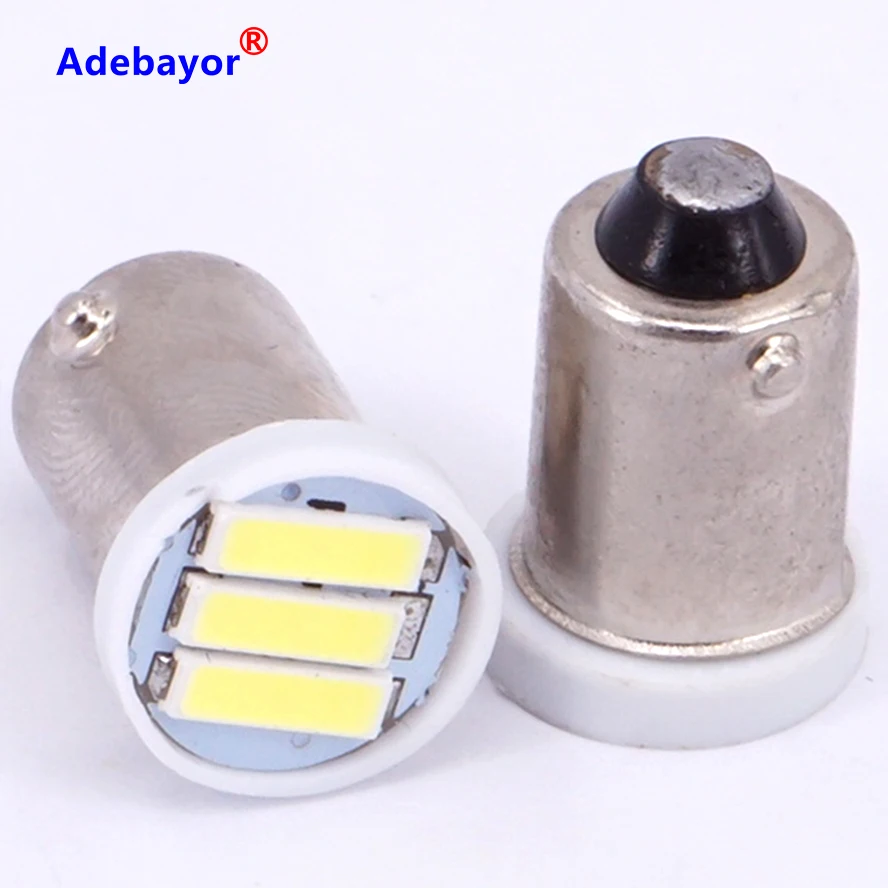 100X BA9s 3smd 7014 H6W T4W T11 عالية الطاقة 1 واط مؤشر السيارة لوحة ترخيص خريطة قبة التعبئة التصميم ضوء لمبة شحن مجاني #3