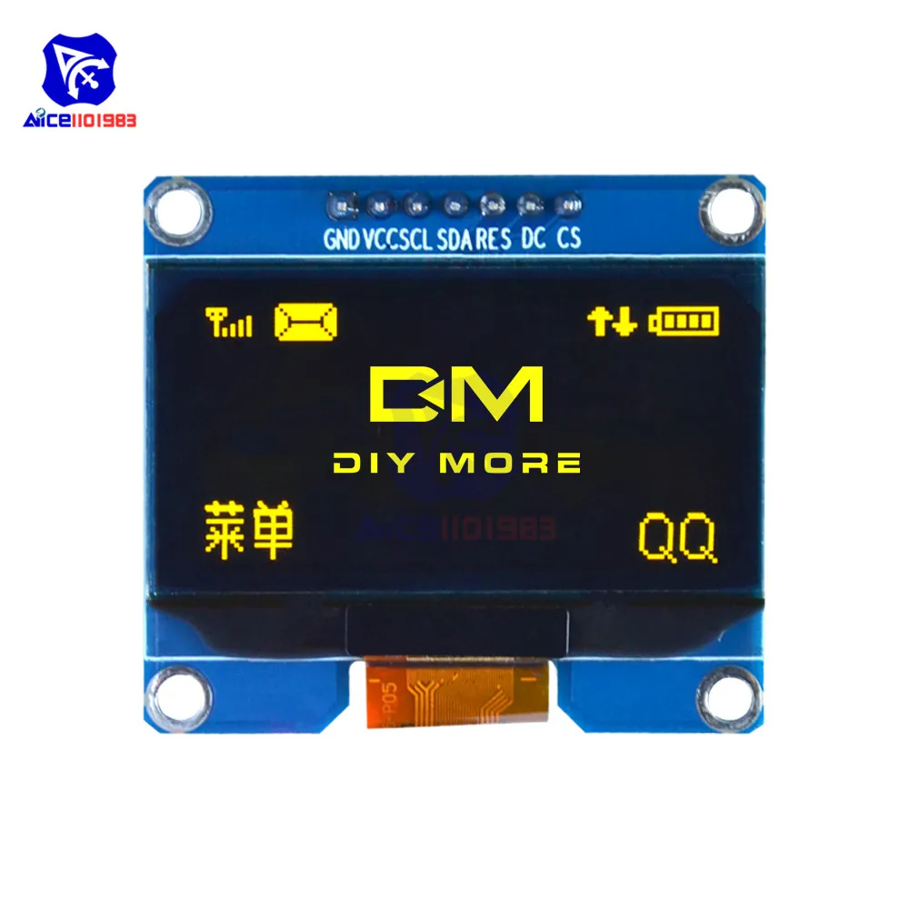 Diymore-Écran LCD OLED à 7 broches pour Ardu37AVR STM32, technologie SSD1309, SPD0301, interface éventuelles I I2C, 1.54, 12864-5V, 3.3 pouces