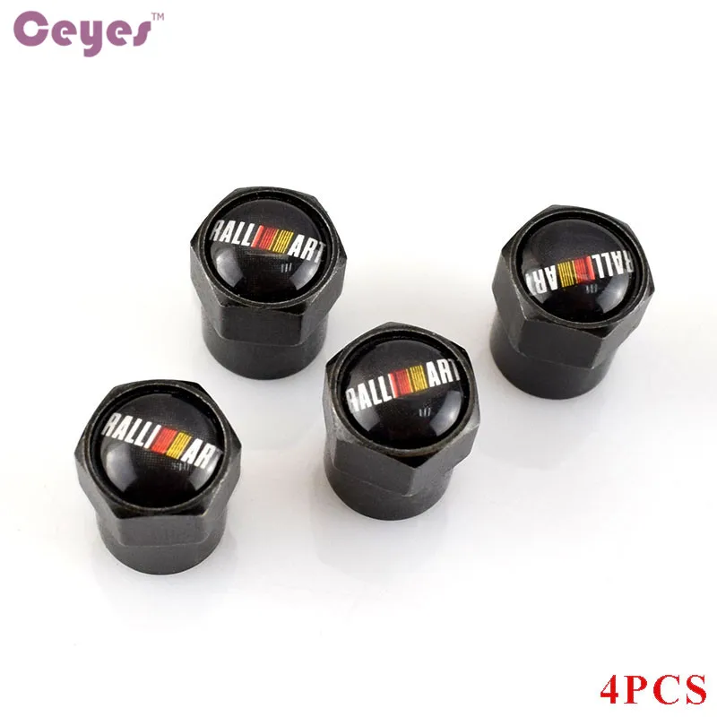 Ceyes Car Styling Auto Wheel Tire Valves Tyre Stem Air Caps Case For Mitsubishi RalliArt Galant Ralli Art Car-Styling 4pcs/lot