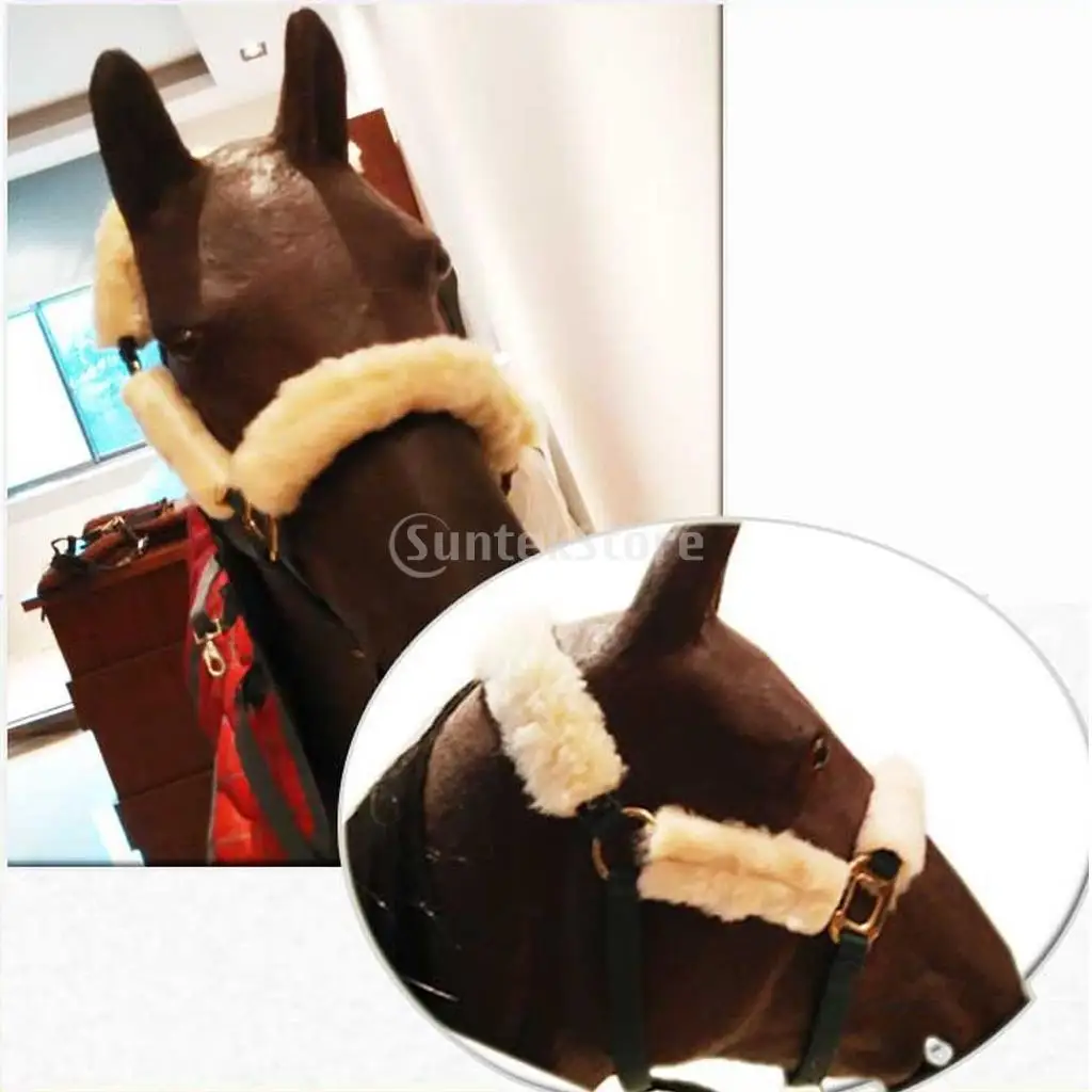 

4pcs Soft Fleece Horse Noseband Cover Halter Protection Strap Equestrian Kit