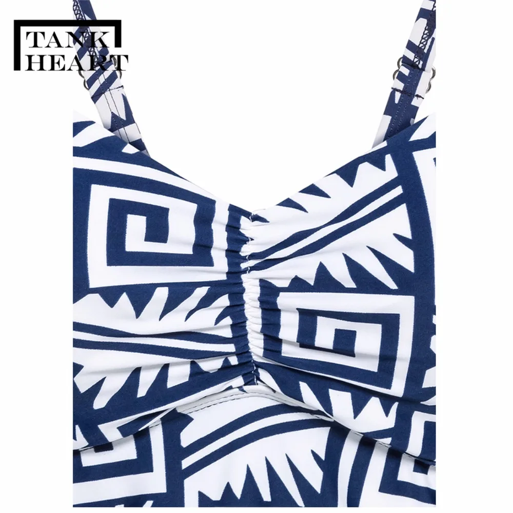 Print Biquini Plus Size Swimwear large sizes Tankini Set Two Piece Swimsuit with shorts badpak Bathing Suit Women Swimming Suit