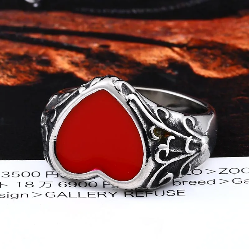 BEIER New arrive  Fashion Product  Four Rhombus Ring With Red color Party Playing card Wedding Simple Jewelry For Man BR8-481