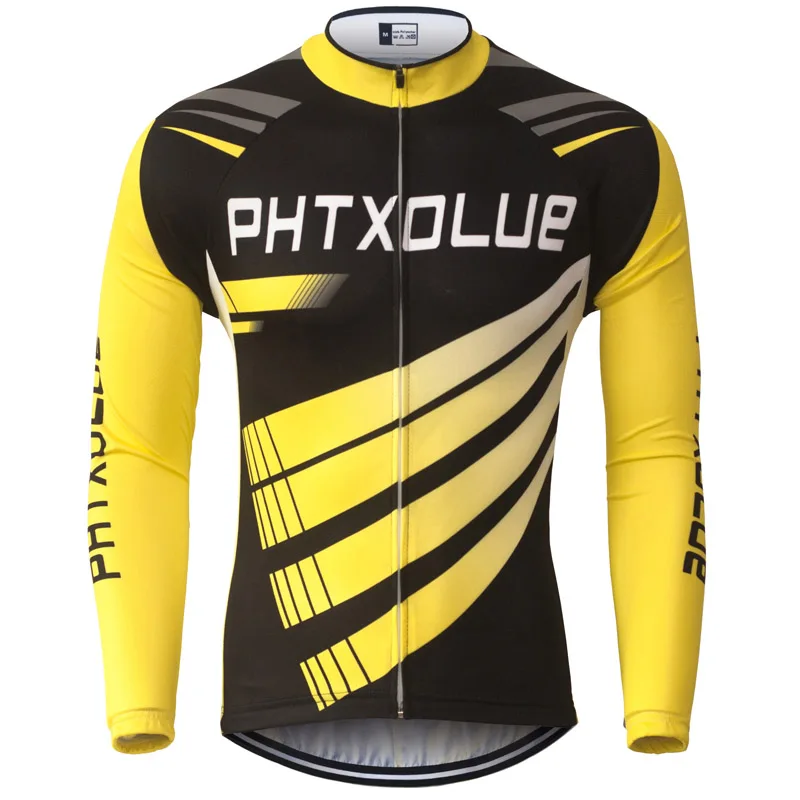 Phtxolue Thermal Fleece Cycling Jerseys Autumn Winter Warm Pro Mtb Long Sleeve Men Bike Wear Spring Summer Cycling Clothing