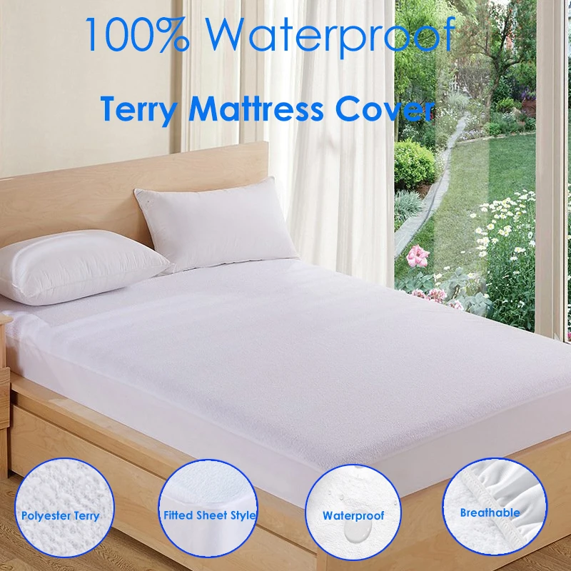 IROYAL 90*190 100% Polyester Terry Elastic Sheets Mattress Pad Best Waterproof Mattress Cover for Bed Protector anti mite bedbug