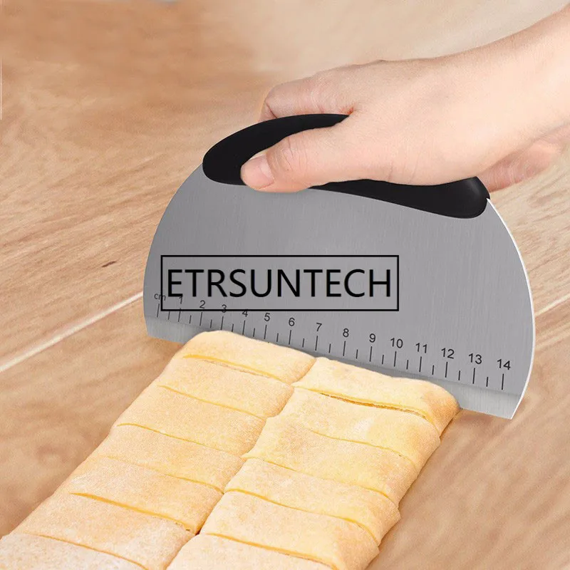 30pcs Stainless Steel Dough Cutter Scraper Spatula Bread Knife Pastry Cutter with Measurement Baking Tools