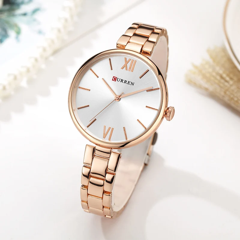 CURREN Top luxury brand Women Watch relogio feminino New Quartz Female clock Casual Fashion Stainless steel Strap Ladies Gift