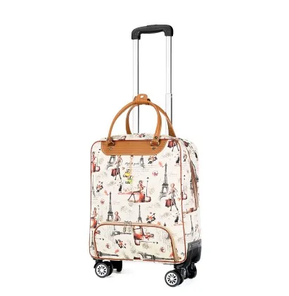 Imagem -03 - Bolsa Trolley de Bagagem de Viagem Feminino Mala de Viagem sobre Rodas Bolsa de Rolamento Bolsa de Rodas 22 Brand