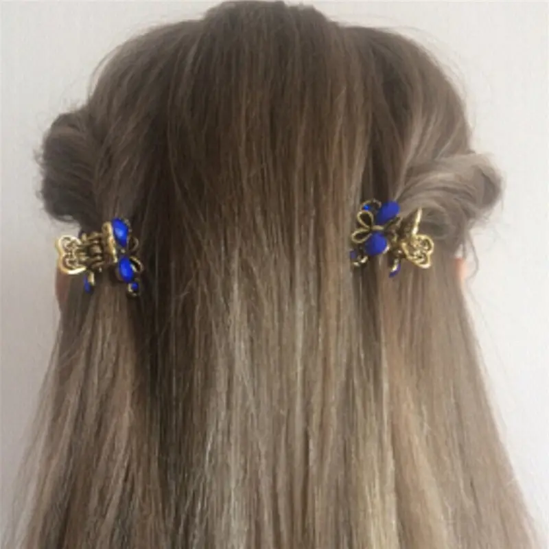 Retro Mini Butterfly Hair Claw Clip Headband For Lady Girls Women Fashion Hair Accessories Hairpins Crab 4 Clours