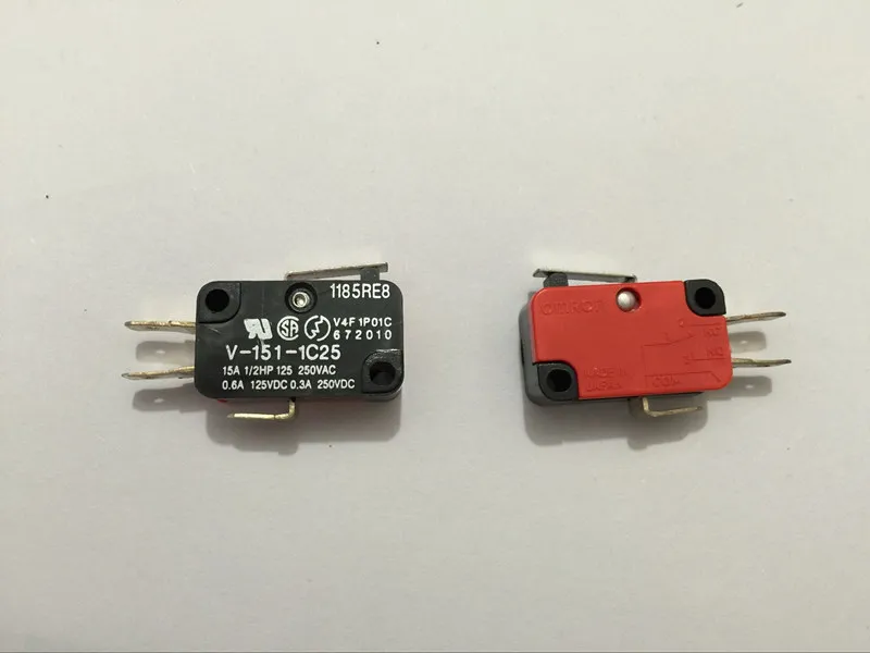 10pcs V-15 V-151 V-152 V-153 V-154 V-155 V-156-1C25 Long Straight Hinge Lever Type SPDT Micro Switch Limit Switch