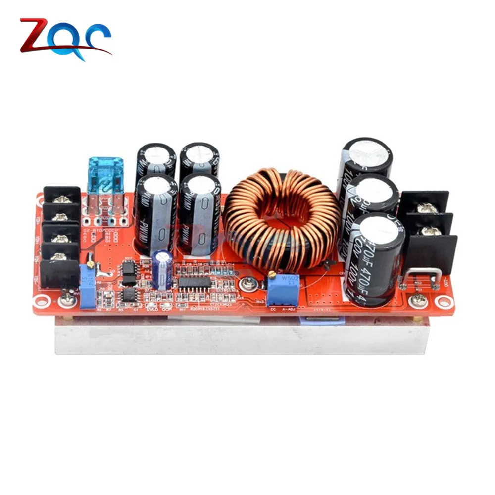 Professional DC 20A 1200W DC-DC Step Up Boost Converter Power Supply 8-60V 12V Step Up to 12-83V 24V 48V With Heat Sink