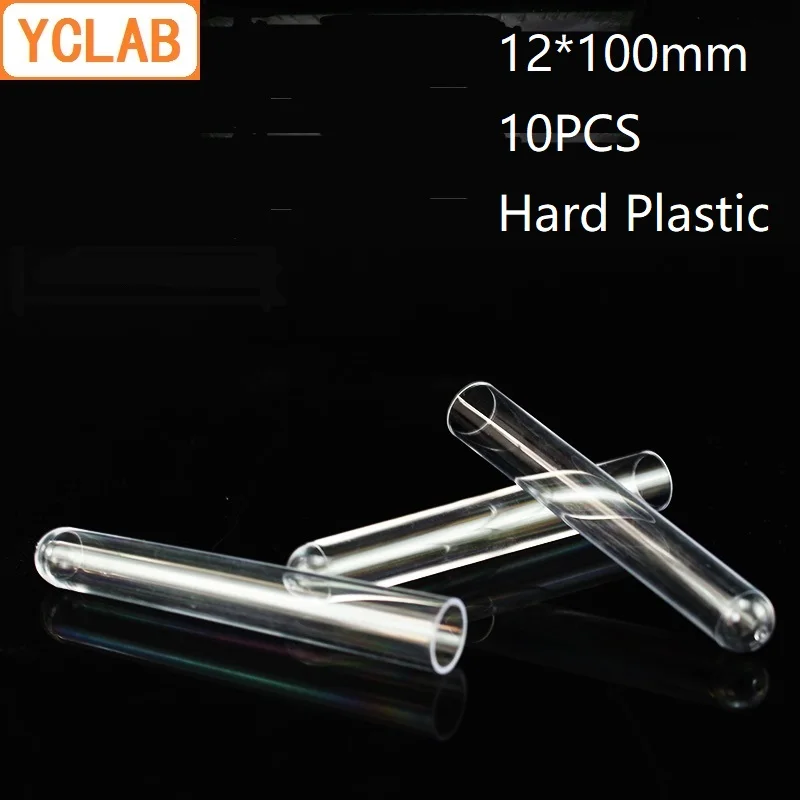 Ykab – tubes à essai en plastique dur, 10 pièces, 12x100mm, équipement de laboratoire de chimie, pour Test Radio-immunotest