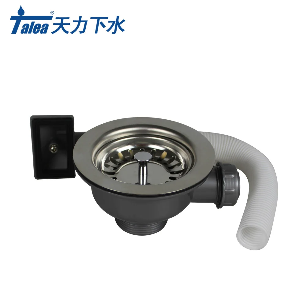 Talea 114mm/110mm Drain cleaner Sink Strainer with overflow Stainless Steel Kitchen Drainer Accessories G1.5inch basin wasterlet