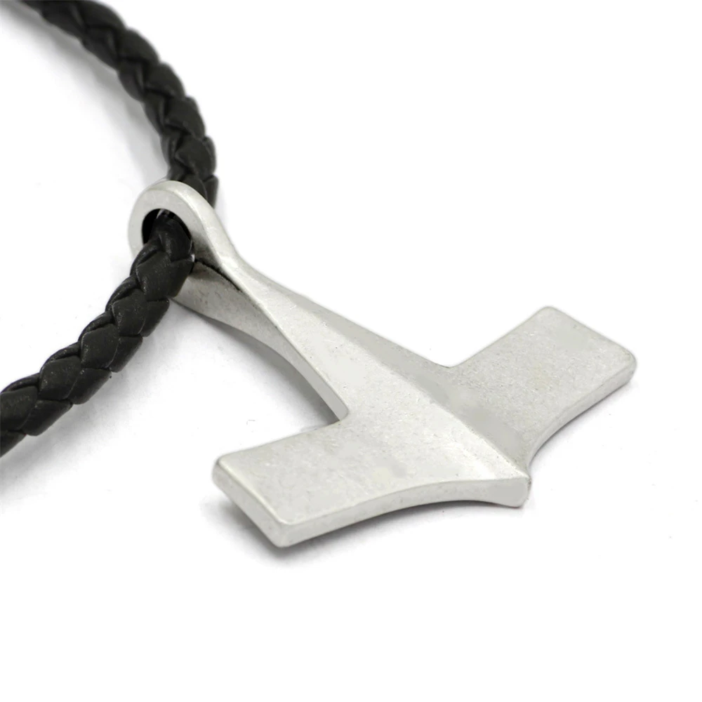 Norse 2018 Viking Jewelry Thor Hammer Mjolnir Amulet Scandinavian Male Pendant Necklace Gothic Jewerly