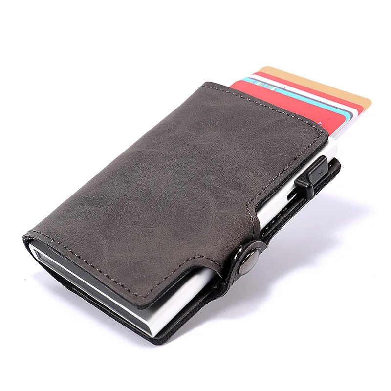 Casekey Luxury Men's Wallet Smart Mini Rfid Wallet with Pop Up Business Card Holder Porte Carte Credito