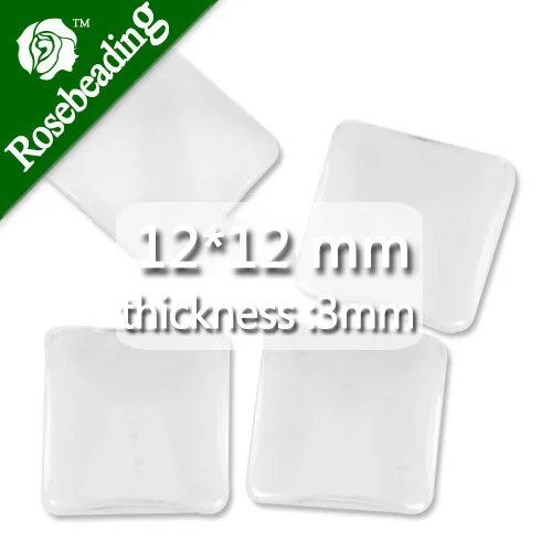 

12mm square Flat Back clear Crystal glass Cabochon,Top quality,glass title,sold 200pcs/lot-C1637