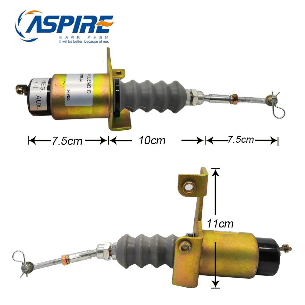 Imagem -03 - Sobressalentes de Motor Diesel Kit de Desligamento Montado à Esquerda de 24v com Válvula Solenoide de Parada SA 3765 24 Peças