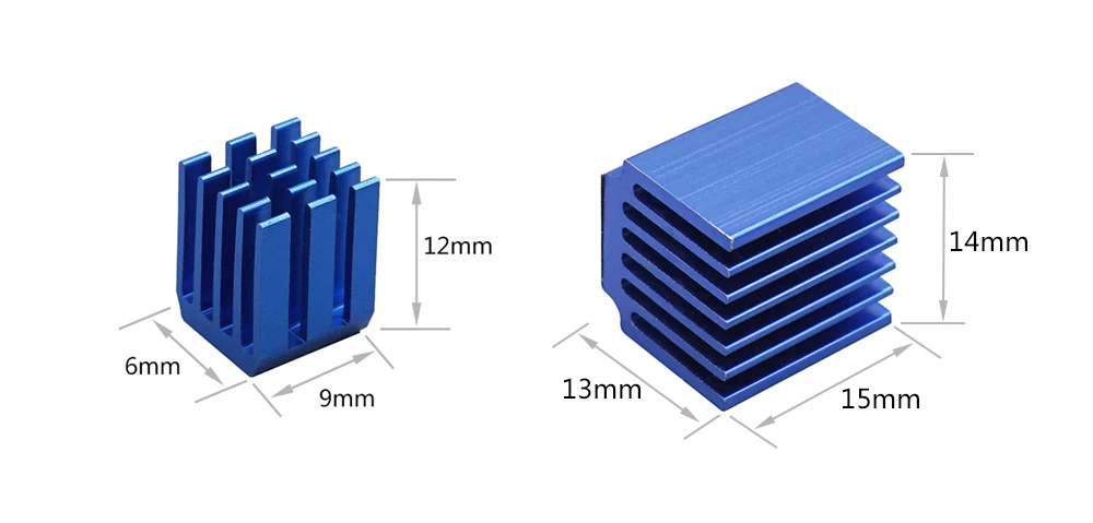 5 teile/los 3D Drucker Teile A4988 DRV8825 LV8729 TMC2100 TMC2208 Stepper Motor Treiber Modul kühlkörper Kühlung Block Kühlkörper – Detail 2
